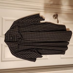 Black Plaid Short Sleeve Button Down